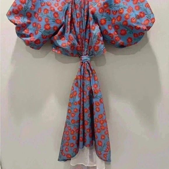 Agua by Agua Bendita Women's Medium LAUREL BERMELO BLUE MINI DRESS Azeala - Picture 3 of 6